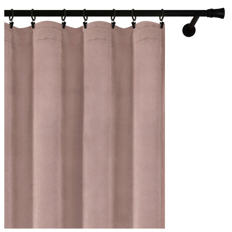 Voppi Zasłona tunelowa z uniwersalną taśmą marszczącą 140 x 240 cm gruba beżowa zasłona welurowa do domu