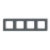 Klawisze i ramki - Karlik Ramka poczwórna uniwersalna MINI 28MR-4 grafit 28MR-4 - miniaturka - grafika 1