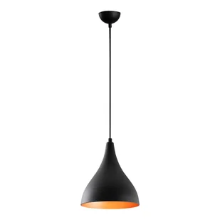 Czarna lampa wisząca z metalowym kloszem ø 22 cm Berceste – Opviq lights - Lampy sufitowe - miniaturka - grafika 1