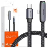 Kable USB - MCDODO KABEL KĄTOWY USB-C LIGHTNING PŁASKI 36W DO IPHONE 12 13 14 CZARNY 1M - miniaturka - grafika 1
