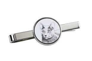Kot rosyjski niebieski - spinka do krawata z kotem, personalizowany klips do krawata, wyjątkowy prezent dla mężczyzny marki Art-Dog - Spinki do mankietów i krawatów - miniaturka - grafika 1