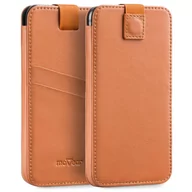 Etui i futerały do telefonów - moVear moVear Skórzane Etui Wsuwka do Smartfon / Telefon rozmiar L (ok 160 x 79 x 8mm) i telefonów o zbliżonych wymiarach | Eksluzywny Pokrowiec pocketCase C+ Skóra Nappa, Jasnobrązowy U000LPCPLNBBKLB - miniaturka - grafika 1