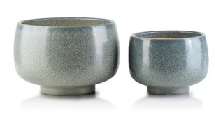 NEVA Komplet 2 osłonek XL23xh16cm L17xh13cm zieleń nakrapiana - Donice - miniaturka - grafika 1