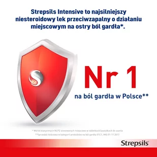 RECKITT BENCKISER HEALTHCARE (POLAND) SP. RECKITT BENCKISER HEALTHCARE POLAND) SP Strepsils Intensive na silny ból gardła 24 tabletki - Przeziębienie i grypa - miniaturka - grafika 4