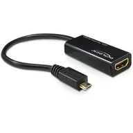 Złącza, przejściówki, adaptery - Delock ADAPTER MHL męski &gt; HDMI żeński+USB micro-B żeński 65314 - miniaturka - grafika 1