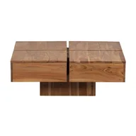 Ławy i stoliki kawowe - Stolik z blatem z drewna akacjowego 80x80 cm Lyra – WOOOD - miniaturka - grafika 1