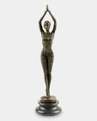 Figurki dekoracyjne - Tancerka Rewiowa Rozgwiazda Rzeźba z Brązu w Stylu Art Deco - miniaturka - grafika 1