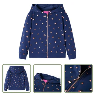 Bluza dziecięca z kapturem - granatowa - 104 - Bluza Dziewczęca - Bluzy dla dziewczynek Bluza dziecięca z kapturem - granatowa - 104 - Bluza Dziewczęca - Bluzy dla dziewczynek - miniaturka - grafika 1