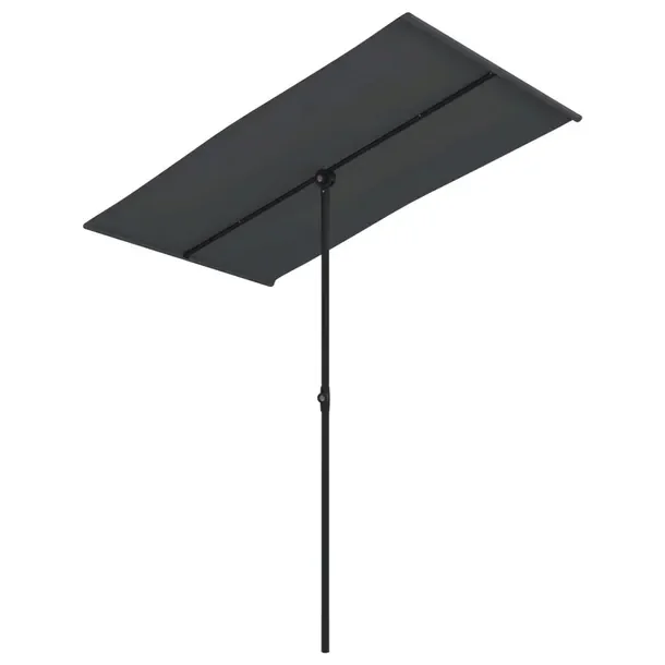 Parasol ogrodowy UV, obrót 180 stopni, 180x110x208 cm, czarny