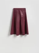 Spódnice - Reserved - Spódnica midi z imitacji skóry - bordowy - miniaturka - grafika 1