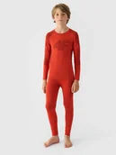 Pozostała odzież narciarska - Bielizna termoaktywna bezszwowa komplet dziecięca 4F 4FJRAW24USEAU252-62S Czerwony 128/134 - miniaturka - grafika 1