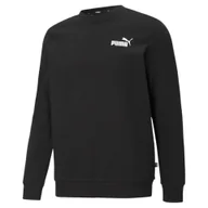 Bluzy sportowe męskie - Męska bluza dresowa z małym logo i okrągłym dekoltem Essentials PUMA Black - miniaturka - grafika 1