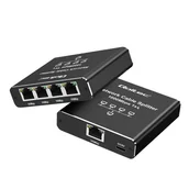 Switche - Switch niezarządzalny Qoltec mini rozdzielacz splitter 1x4 port RJ45 52293 - miniaturka - grafika 1