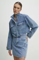 Kurtki damskie - Answear Lab kurtka jeansowa damska kolor niebieski przejściowa oversize - miniaturka - grafika 1
