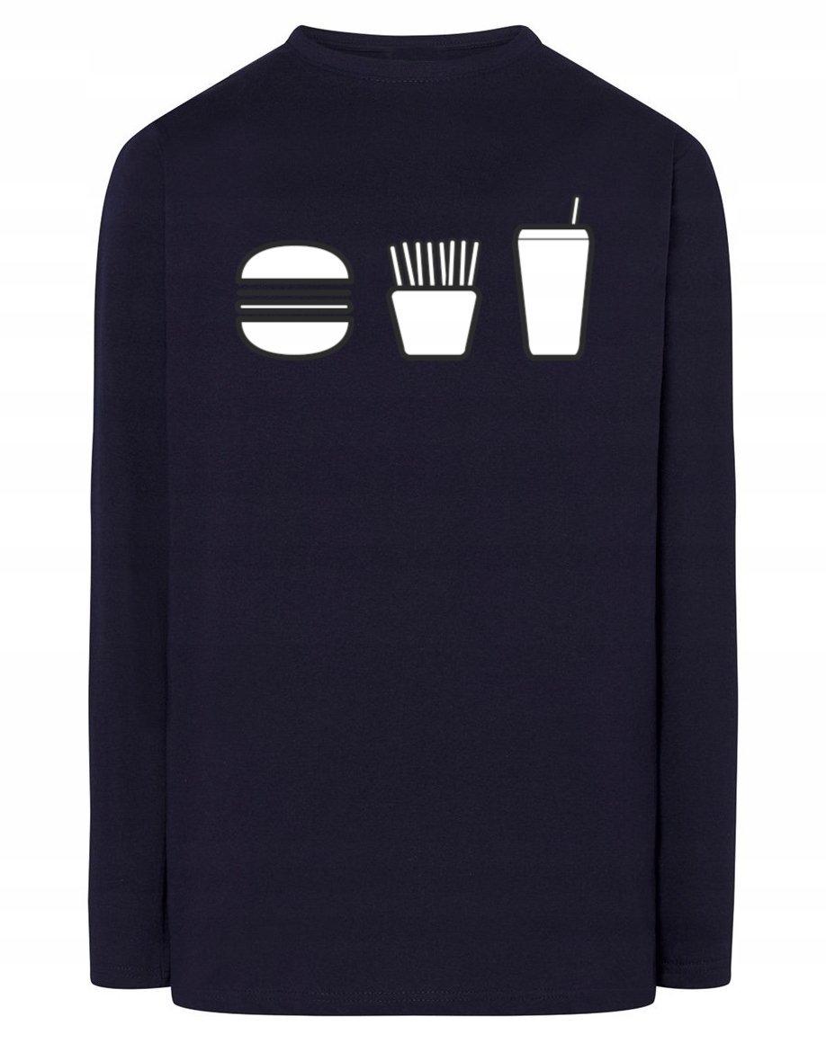 Longsleeve męski nadruk Burger FAST FOOD r.5XL