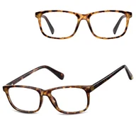 Okulary korekcyjne, oprawki, szkła - Okulary zerówki oprawki korekcyjne medium prostokątne AM70A panterka - miniaturka - grafika 1