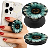 Uchwyty samochodowe do telefonów - Uchwyt do telefonu Popsocket na palce/stojak NIEBIESKA GERBERA STOKROTKA - miniaturka - grafika 1
