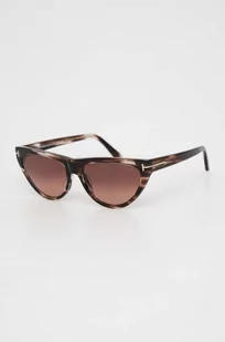 Tom Ford okulary przeciwsłoneczne damskie kolor brązowy - Okulary przeciwsłoneczne - miniaturka - grafika 1