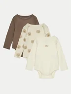 Body dla niemowląt - Gap Komplet 3 par body dziecięcych 600961-02 Beżowy - miniaturka - grafika 1