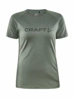 Koszulki i topy damskie - Craft CORE Essence Logo Tee | damska koszulka sportowa XXL | Thyme | odzież sportowa dla kobiet z poliestru pochodzącego z recyklingu | zakrzywione szwy boczne | Quick Dry T-shirt damski | koszulka - miniaturka - grafika 1