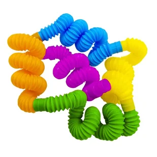 Rurki Pop Tube Sensoryczne Rury Gniotki Antystresowe Zabawka Zestaw 7 sztuk - Zabawki sensoryczne - miniaturka - grafika 1