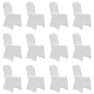 Pokrowce na meble - vidaXL Elastyczne pokrowce na krzesła, białe, 12 szt. - miniaturka - grafika 1