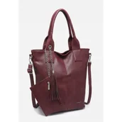Torebki damskie - Modna Stylowa Torebka Damska LUIGISANTO Czerwona Shopper Chwost - miniaturka - grafika 1