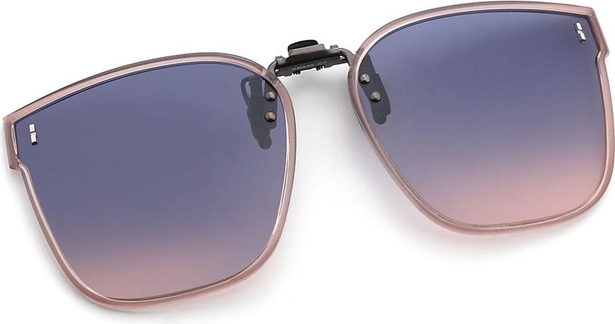 INF Polarizowane Nakładki Przeciwsłoneczne - Oprawka Herbata Niebiesko-Różowe Soczewki