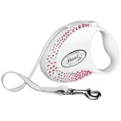 Smycze dla psów - Flexi smycz automatyczna Glam Composition S 3m, biała - miniaturka - grafika 1