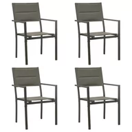 Fotele i krzesła ogrodowe - vidaXL Lumarko Krzesła ogrodowe, 4 szt., stal i textilene, szaro-antracytowe! 313080 - miniaturka - grafika 1