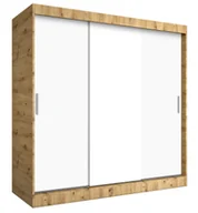 Szafy - Szafa przesuwna 200 cm dąb artisan + biały P2-M34 - miniaturka - grafika 1