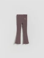 Spodnie i spodenki dla dziewczynek - Reserved - Legginsy flare - brązowy - miniaturka - grafika 1