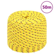 Pasmanteria - vidaXL Linka żeglarska, żółta, 10 mm, 50 m, polipropylen - miniaturka - grafika 1