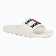 Sport OUTLET - Klapki damskie Tommy Jeans Flag Pool Slide Ess ecru - miniaturka - grafika 1