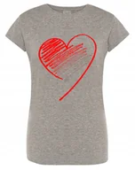 Koszulki i topy damskie - Walentynki T-Shirt damski Czerwone SERCE r.S - miniaturka - grafika 1