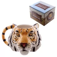 Kubki - Puckator Biały ceramiczny kubek mug227 Tiger Head wzornictwo Czarny/biały/pomarańczowy MUG227 - miniaturka - grafika 1