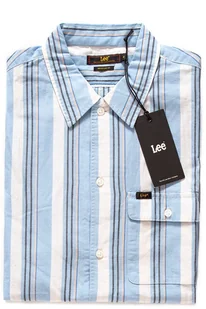 Koszula Męska Krótki Rękaw Rękaw Lee Button Down Variation Sky Blue L66Luglm-M - Koszule męskie - miniaturka - grafika 1