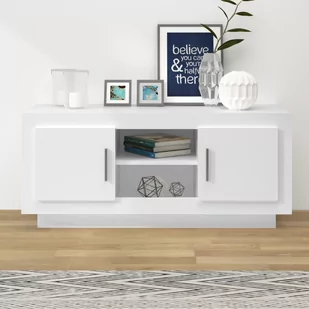 Lumarko Szafka pod telewizor, biała, 102x35x45 cm - Szafki RTV - miniaturka - grafika 1