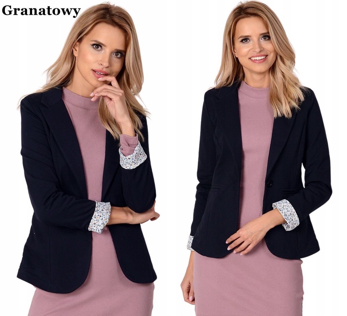 MARYNARKA damska włoska żakiet bawełniany rękaw wywyijany STYLOWA 4XL/48