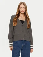 Swetry damskie - Guess Jeans Kardigan W4BR81 Z3HM1 Szary Regular Fit - miniaturka - grafika 1