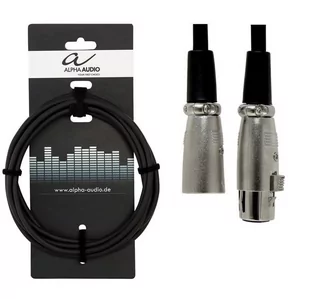 Kabel mikrofonowy ALPHA AUDIO XLR żeński-XLR męski 6m czarny - Inne akcesoria gitarowe - miniaturka - grafika 1