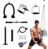 Atlasy do ćwiczeń - Zestaw Wyciąg Do Ćwiczeń 4 Uchwyty Domowa Siłownia - miniaturka - grafika 1