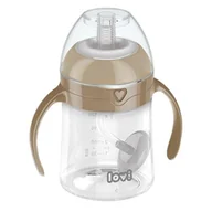 Kubki dla dzieci - Pierwszy kubek z obciążoną słomką LOVI 150 ml Brown - miniaturka - grafika 1