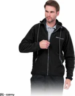 Bluzy męskie - Reis POLAR-HOOD - bluza polarowa miła w dotyku kaptur ściągany sznureczkiem zapinana na suwak 100% poliester, 290 g/m2 - czarny 12XL - miniaturka - grafika 1