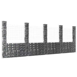 Vidaxl shumee shumee gabionowe z 5 słupkami żelazo 500x20x200 cm - Ogrodzenia - miniaturka - grafika 1