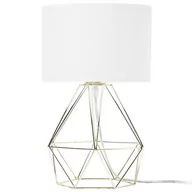 Lampy stojące - Beliani Lampa stołowa biało-złota TETON - miniaturka - grafika 1