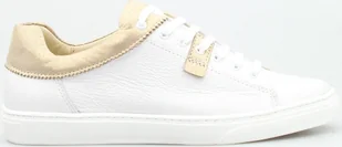 Clasicco Tenisówki skórzane z mieniącymi się wstawkami białe złote Classico-39 - Trampki damskie - miniaturka - grafika 1