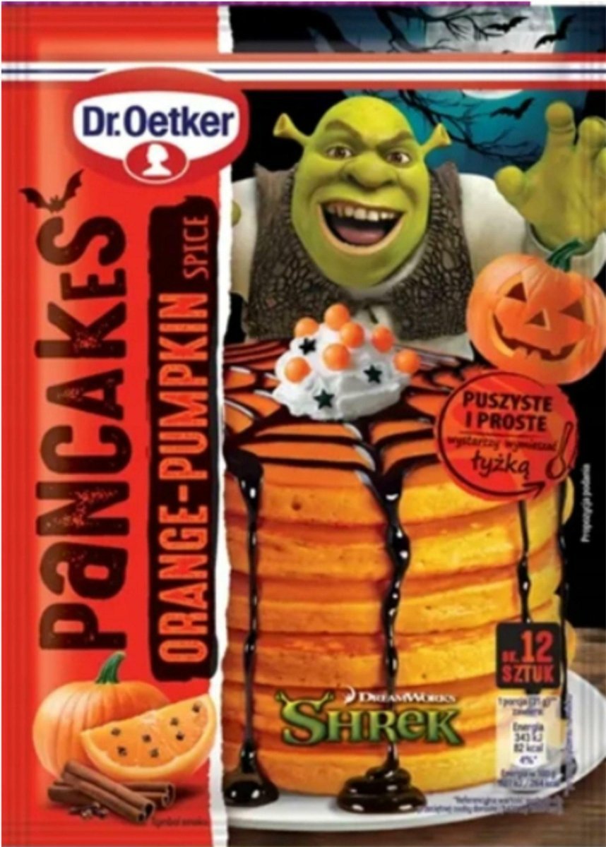 DR OETKER PANCAKES SHREK ORANGE PUMKIN SPICE 165G