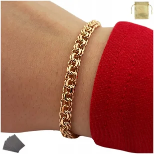 Złota Bransoletka Damska Ze Stali Chirurgicznej Szeroka Garibaldi + Gratis - Bransoletki - miniaturka - grafika 1