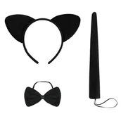 Dodatki do strojów karnawałowych - Przebranie Kota Bal Przebierańców Kostium Kotek Kot Strój Opaska Ogon Mucha - miniaturka - grafika 1